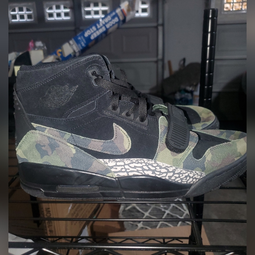 Nike Jordan Legacy 312 Basketball Sneakers Camo Green